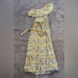 Margaux Riviera Off Shoulder Yellow Floral Maxi Dress